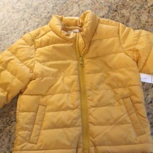 Mustard color toddler coat.